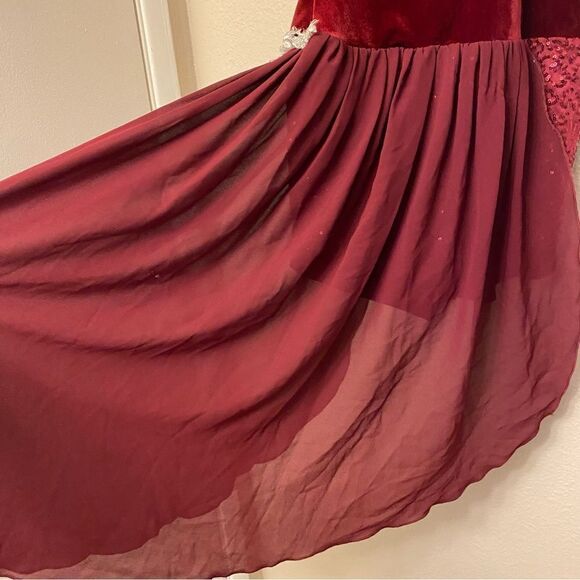 Weissman Slow me Down lyrical dance 9249 Burgundy Asymmetrical child LC - Picture 6 of 11